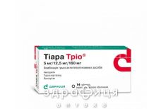 ТIАРА ТРIО ТАБ В/О 5МГ/12,5МГ/160МГ №14 (7Х2) - таблетки від підвищеного тиску (гіпертонії)