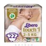 Підгузники lebero touch 2-5кг №22