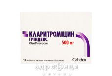 Кларитромицин гриндекс таб п/о 500мг №14 противомикробные