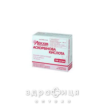 Аскорбиновая к-та раствор д/ин 100мг/мл 2мл №10 витамин с