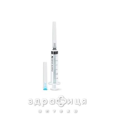 Шприц iн'єкц однор луер 3-х комп 5мл з 2-ма голками