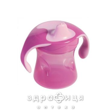 Baby nova 34119/1 чашка с ручками учебная розов 220мл