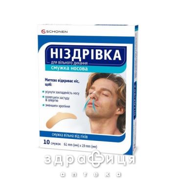 Ноздрівка смужка носов д/вільного дихан №10 - спрей для носу, краплі від нежитю
