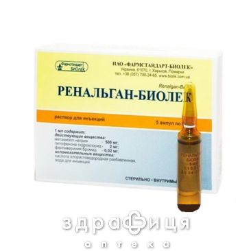 Ренальган-бiолiк розчин д/iн 2мл №10 спазмолітики для кишечника