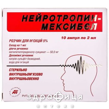 Нейротропин-мексибєл розчин д/iн 5% 2мл №10 таблетки для пам'яті