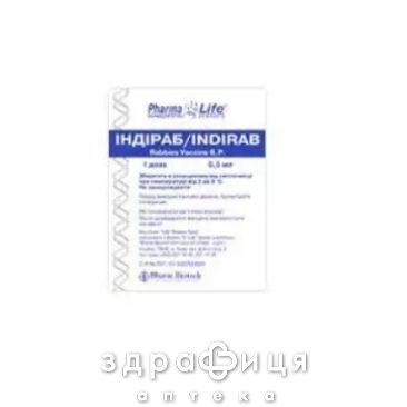 Індіраб пор ліоф д/р-ну д/ін 1доза+р-к 0,5мл №1 вакцини