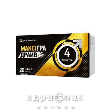 Максигра драйв таблетки п/о 20мг №4 таблетки для потенции