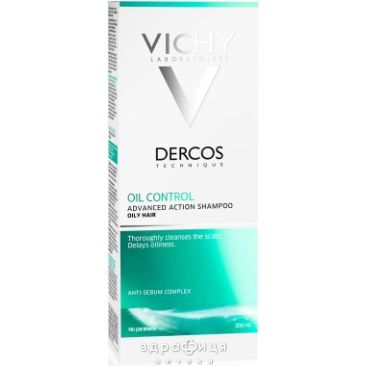 Деркос - лiкувальний шампунь фл. 200 мл для жирного волосся