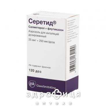 Серетид аэр д/инг 25мкг/250мкг 120доз лекарство для небулайзера, ингаляций