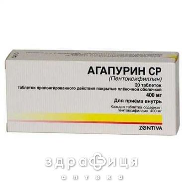 Агапурин ср 400 таблетки п/о 400мг №20 таблетки для памяти