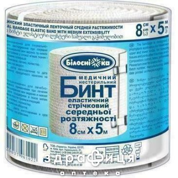 Бинт мед эласт ленточ средн растяж 8смх5м