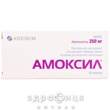 АМОКСИЛ, табл. 250 мг №20 антибіотики