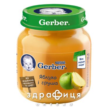 Gerber пюре яблуко/груша з 5 мiс 130г 1227251