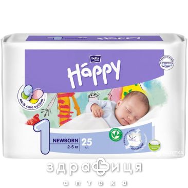 Пiдгузники bella baby happy newborn 2-5кг №25