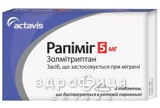 Рапiмiг таблетки дисперг. 5 мг №6 таблетки від головного болю