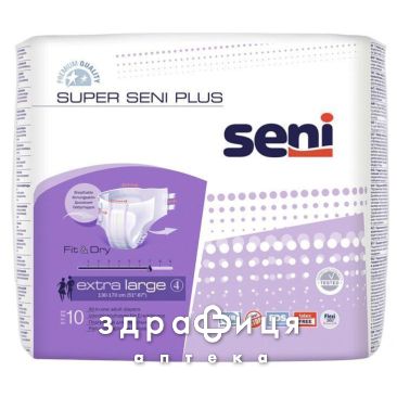 Подгузники super SENI (Сени) extra large №10