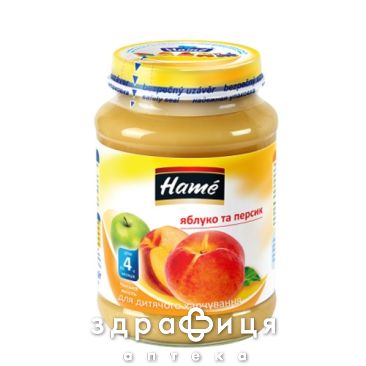Hame пюре яблуко/персик 190г 1215181
