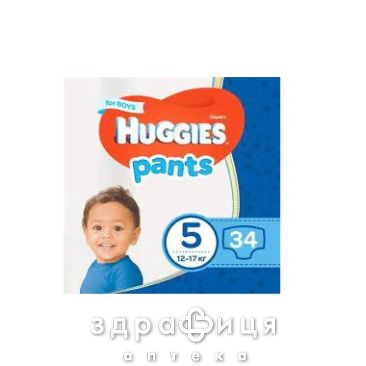 Подгузники Huggies (Хаггис) трусики д/мал р5 (12-17кг) №34