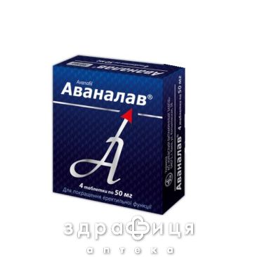 Аваналав таб 100мг №4 таблетки для потенції