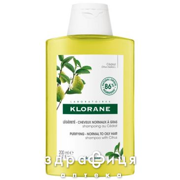 Klorane 246165 шампунь цитрон 200мл