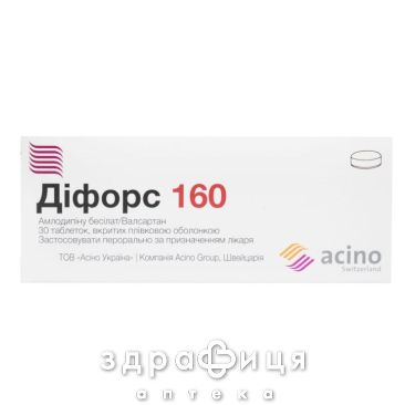 Дiфорс 160 таб в/о 5мг/160мг №30 таблетки від тиску
