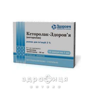 Кеторолак-здоров'я розчин д/iн 3% 1мл №10 нестероїдний протизапальний препарат