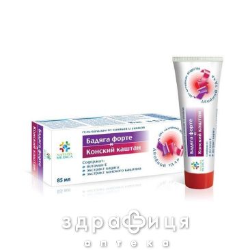 Гель-бальзам &quot;бадяга форте та кiнський каштан&quot; серiї &quot;natura medica&quot; 85 мл венотоніки