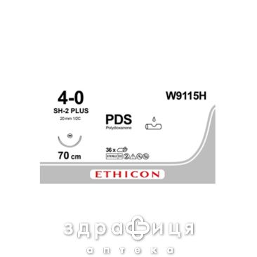 Нить ethicon пдс ii 4/0 голка 20мм кол 1/2 70см фiолет w9115h