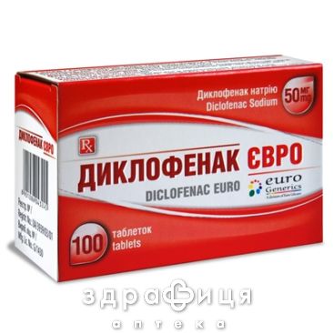 Диклофенак евро таб п/о 50мг №100 таблетки от боли в спине