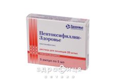 Пентоксифiлiн-здоров'я р-н 2% 5мл №5 від тромбозу