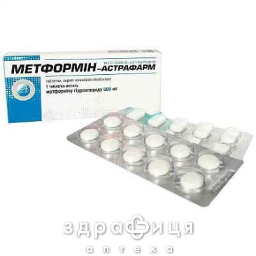 Метформин-Астрафарм таблетки п/о 500мг №60 препарат от диабета