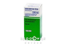 Ванкомицин-Тева лиофил д/ин 1000мг №1 антибиотики