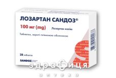 Лозартан сандоз таб 100мг №28 - таблетки от повышенного давления (гипертонии)
