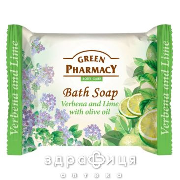 Зеленая Аптека мыло туалетное вербена лайм с оливковым маслом 100г мыло