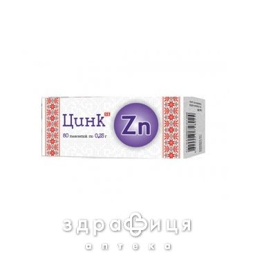 Цинк таб 0,25г №80 Микроэлементы и минералы