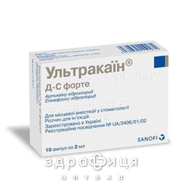 Ультракаин д-с форте д/ин 2мл №100 анестетик в стоматологии