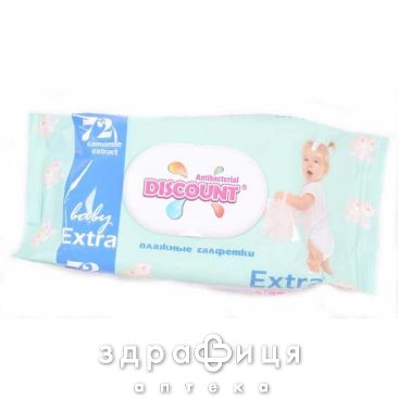Серветки вологi discount baby fresh ромашка №72