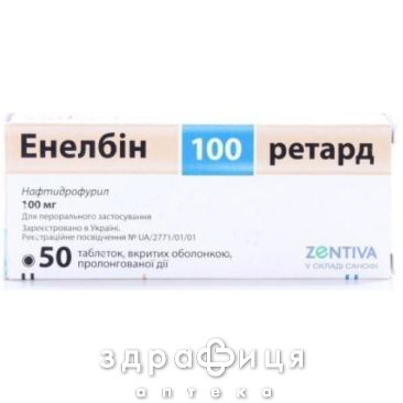 Энелбин 100 ретард таб п/о 100мг №50 противотромбозные 