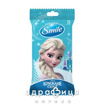 Салфетки влаж smile frozen mix white клап №15