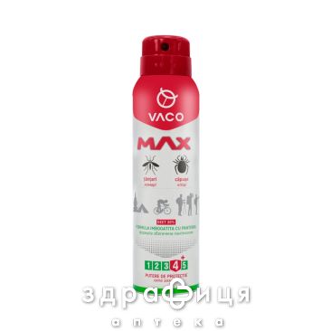 Vaco max deet 30% спрей від комарів/кліщів/мошок з пантенолом 100мл