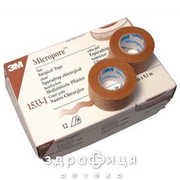 Пластир хiрургiчний micropore 2,5 см х 9,1 м №1