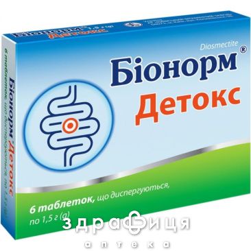 Біонорм детокс таб дисперг 1,5г №6 таблетки від проносу (діареї) ліки