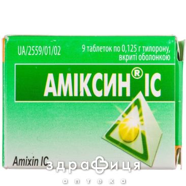 Амiксин ic табл. в/о 0,125 г №9 противірусні препарати