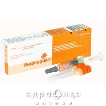 ВАКЦИНА IНФАНРИКС СУСП Д/IН 0,5МЛ 1 ДОЗА ШПРИЦ вакцини