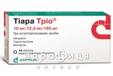 Тиара трио таб п/о 10мг/12,5мг/160мг №14 - таблетки от повышенного давления (гипертонии)