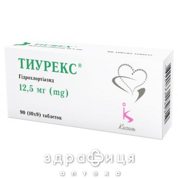 Тиурекс таблетки 12,5мг №90 сечогінні таблетки (діуретики)