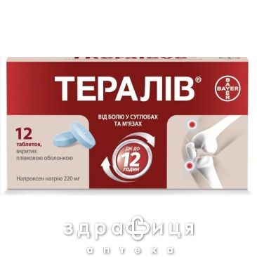 Тералив таб п/о 220мг №12 обезболивающее