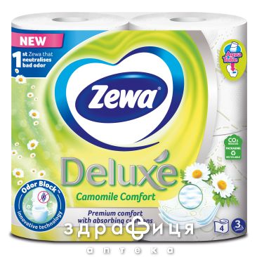 Бумага туалетная zewa deluxe бел 4р
