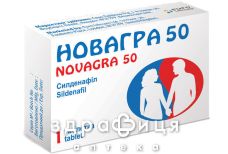 Новагра 50 табл. в/плiвк. обол. 50 мг №1 таблетки для потенції