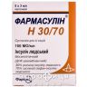 Фармасулiн h 30/70 сусп. д/iн. 100 мо/мл картридж 3 мл №5 лікарство від діабету